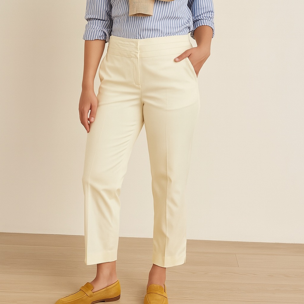 Banana Republic Cream Straight Leg Pants
